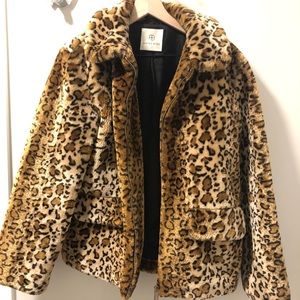 Anine Bing Cheetah print fur coat